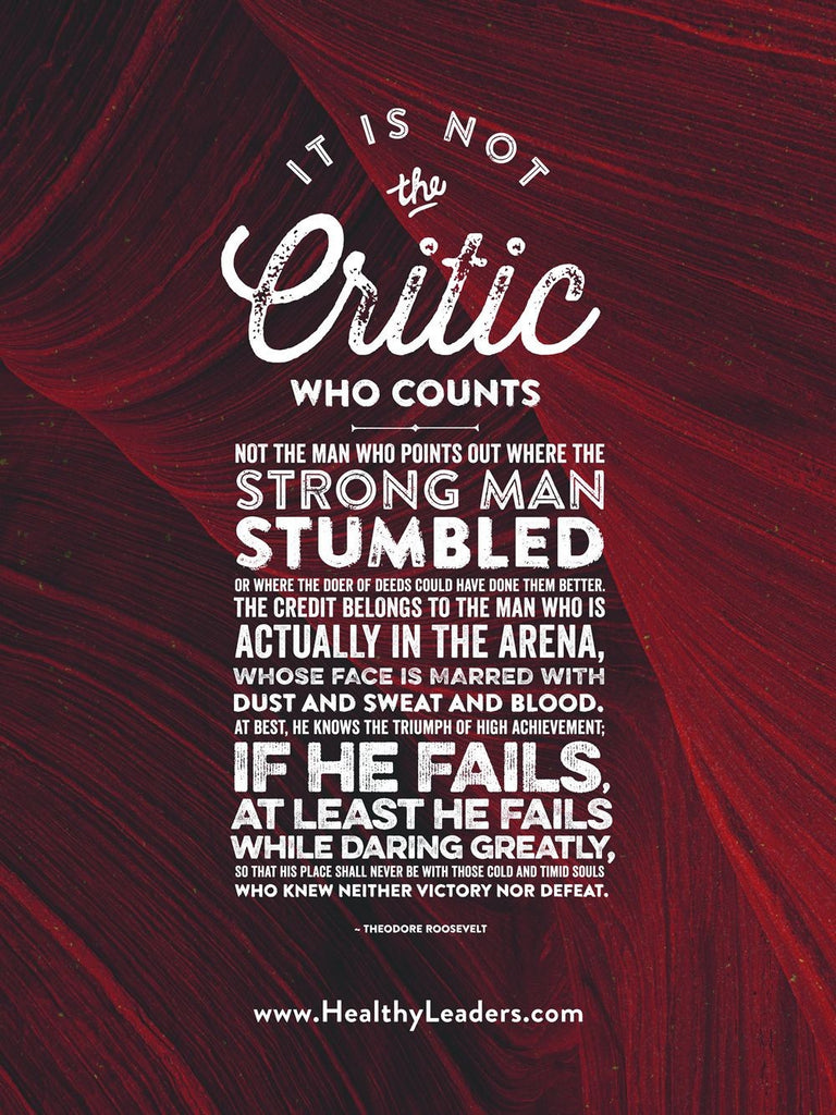 It is not the critic who counts poster strategic press